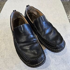 🐢 Clarks XTR Men’s Size 11.5 Black Slip On Leather Oxford Comfort Black